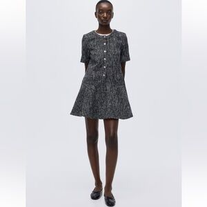 H&M Black and White Tweed Mini Dress